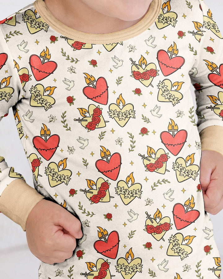 Zweiteiliges Langarm-Pyjama-Set mit Sommerfrüchten