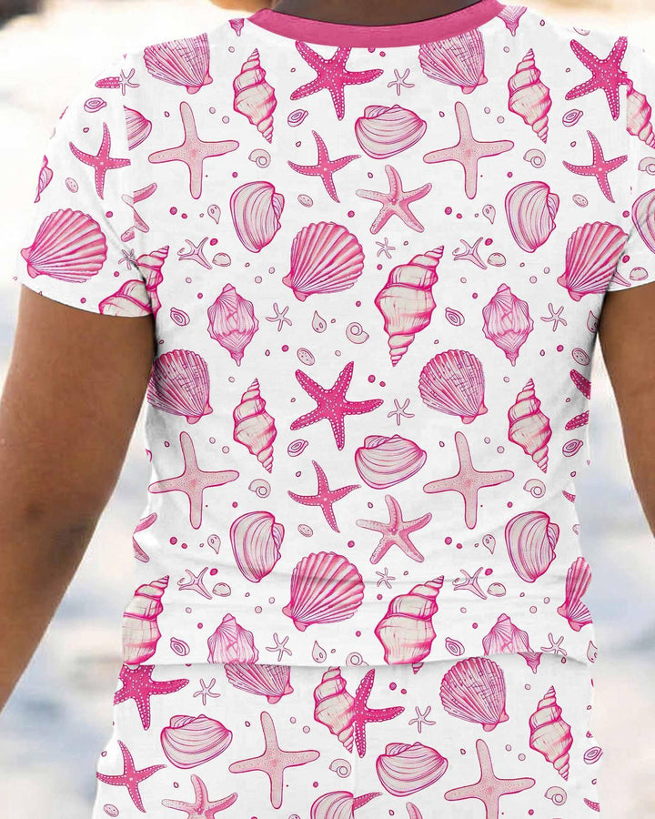 Zweiteiliges, kurzärmliges Pyjama-Set mit Marienkäfern