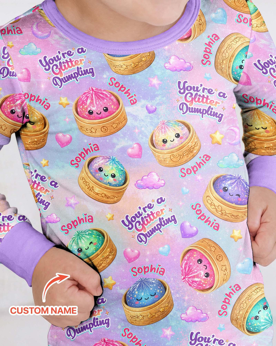 Zweiteiliges Langarm-Pyjama-Set mit Sommerfrüchten
