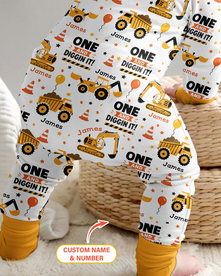 Personalized Birthday Construction Truck Diggin It Bamboo Convertible Zippy