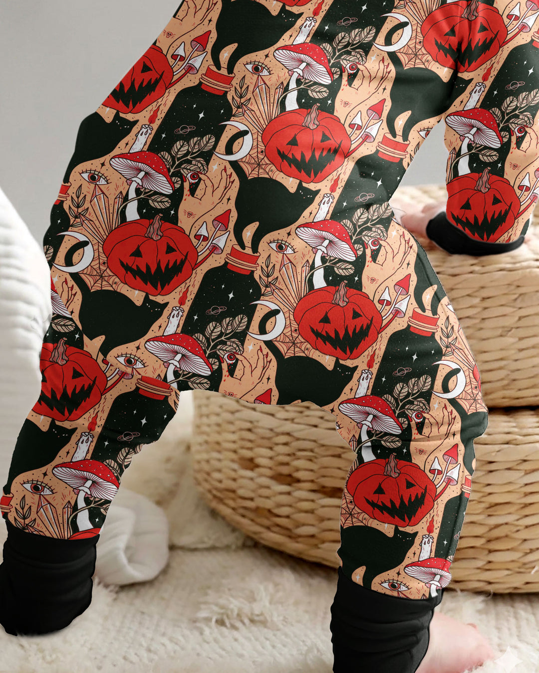 Black Cat And Pumpkin Halloween Bamboo Convertible Zippy