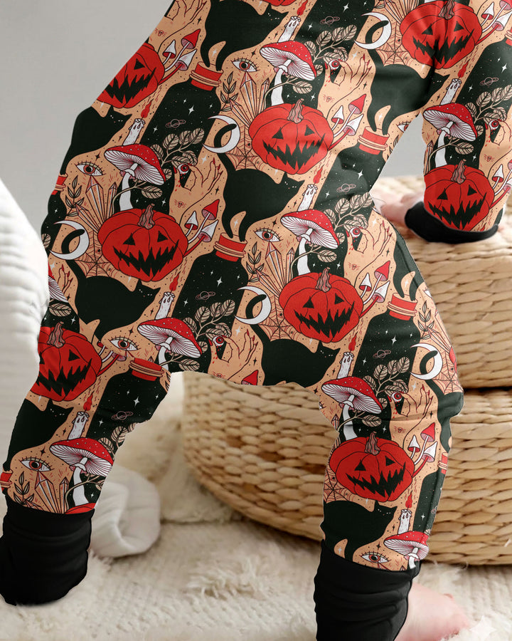 Black Cat And Pumpkin Halloween Bamboo Convertible Zippy