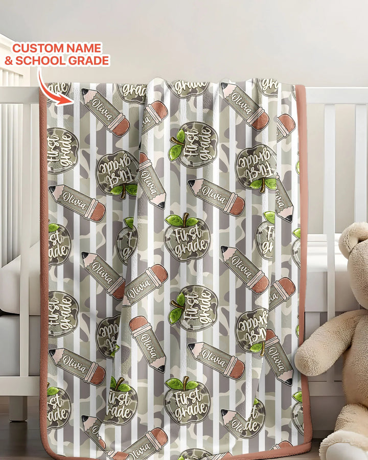 Custom Name Camo Apple Days Bamboo Blanket