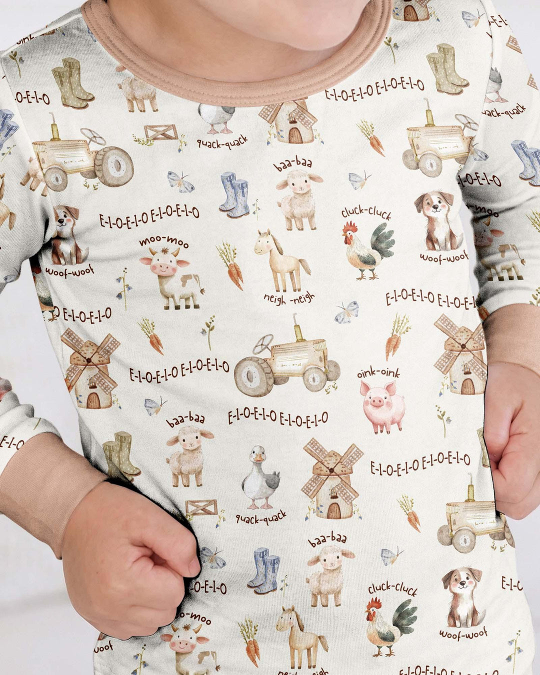 Zweiteiliges Langarm-Pyjama-Set mit Sommerfrüchten