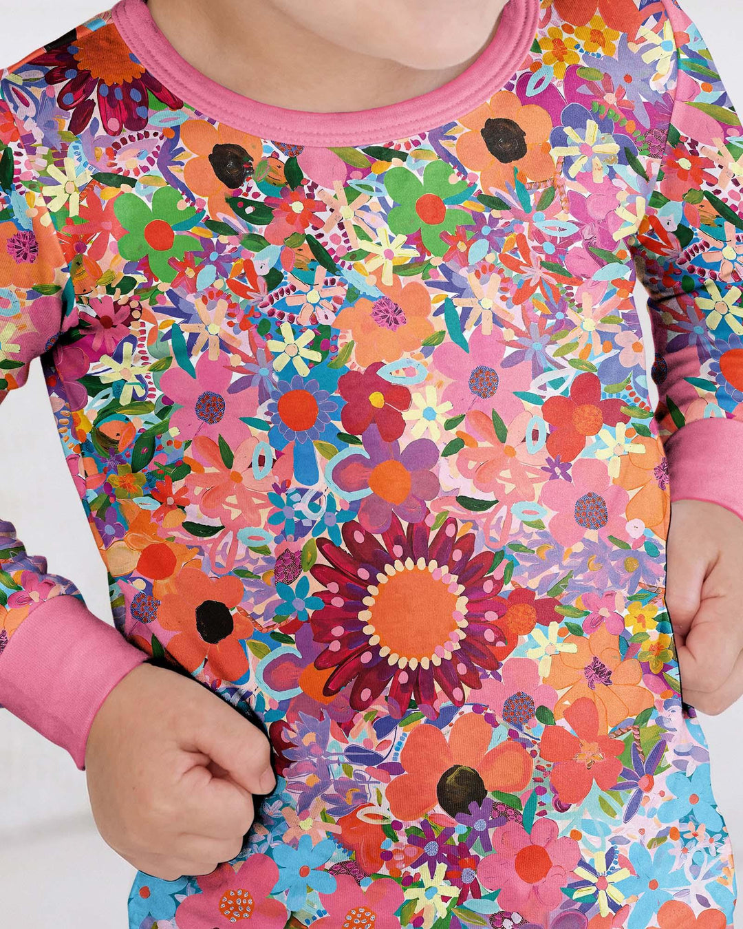 Regenbogenblüten Bambus Zweiteiliger Pyjama