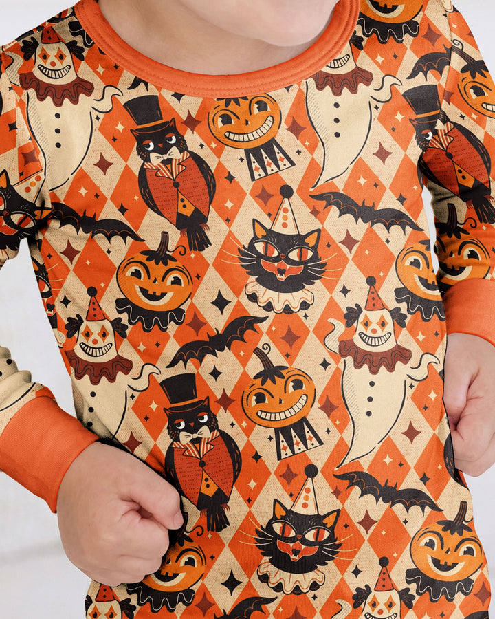 Vintage Halloween Carnival Bamboo Two Piece Long Sleeve Pajama Set