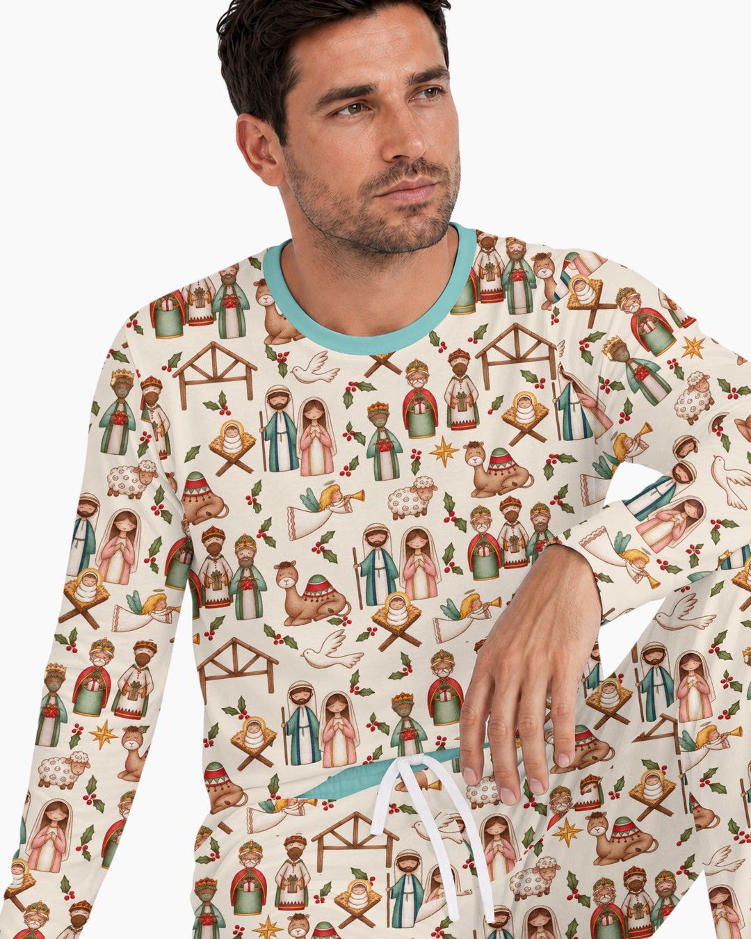 Holy Night Nativity Bamboo Men's Pajama Set