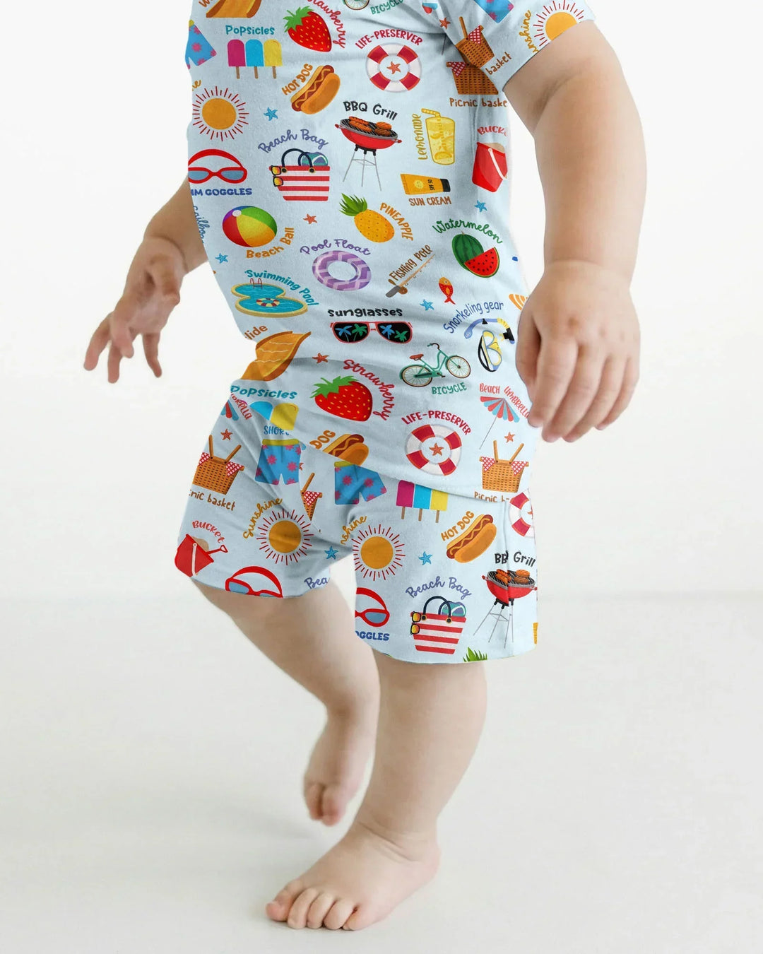 Schlafanzug-Set zweiteilig, kurze Ärmel, kurze Hose, Bambus
