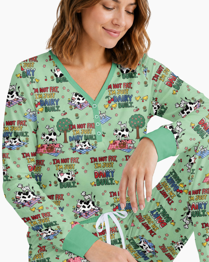 I'm Not Fat I'm Just Dairy Built Bamboo Women Pajama Set