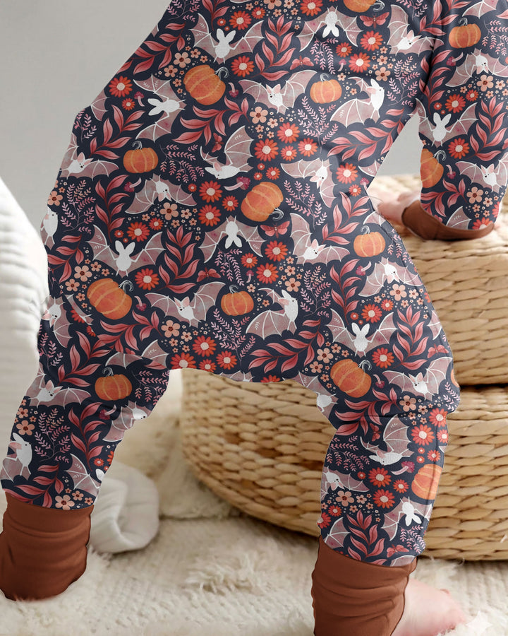 Bat Pumpkin Floral Halloween Bamboo Convertible Zippy