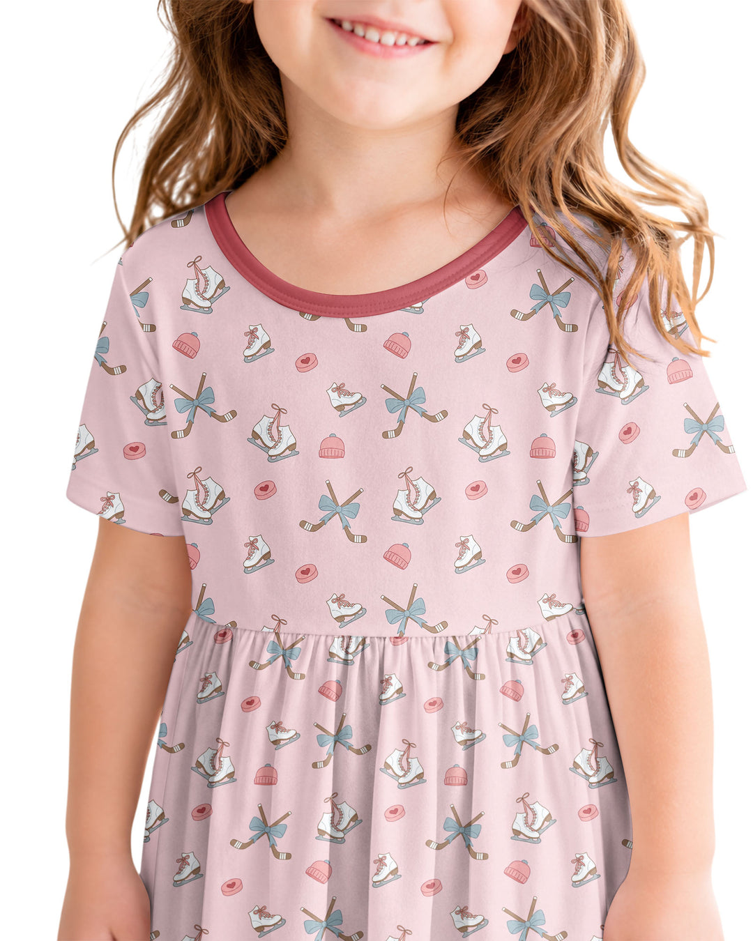 Girly Hockey Pink Bamboo Twirl Dress