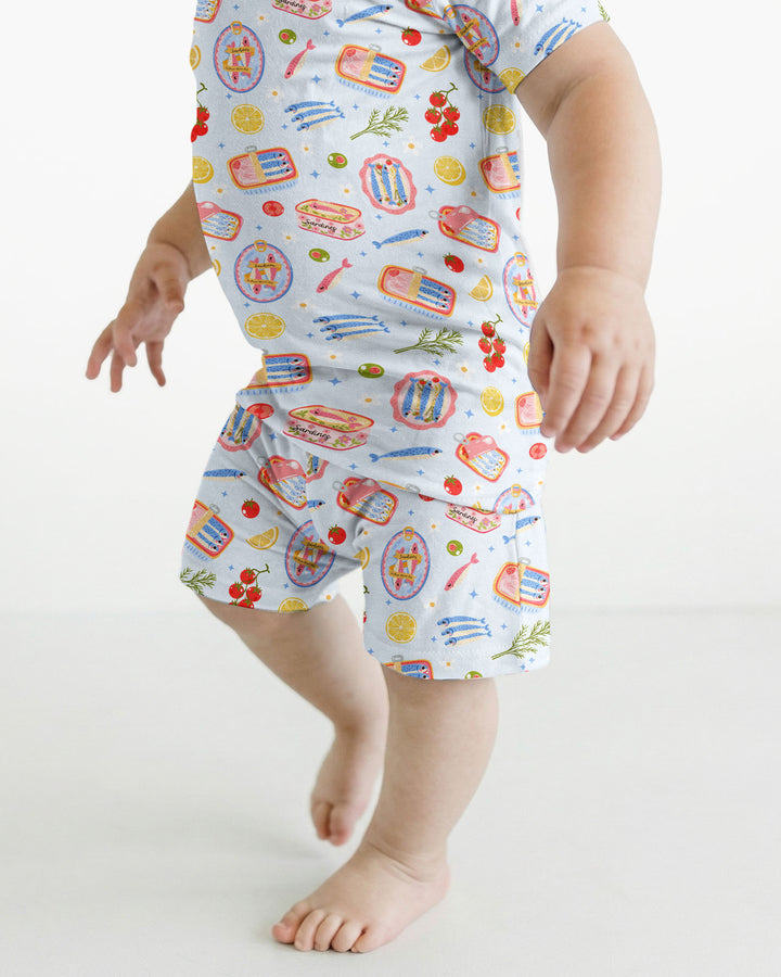 Schlafanzug-Set zweiteilig, kurze Ärmel, kurze Hose, Bambus