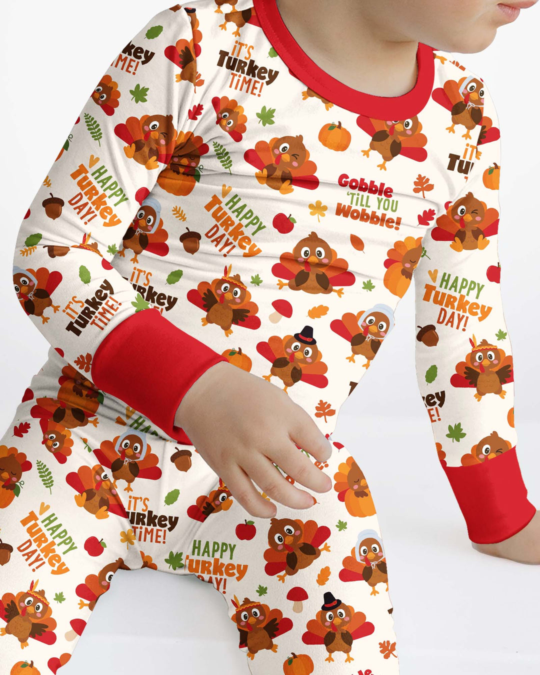 Happy Turkey Day Bamboo Two Piece Long Sleeve Pajama Set