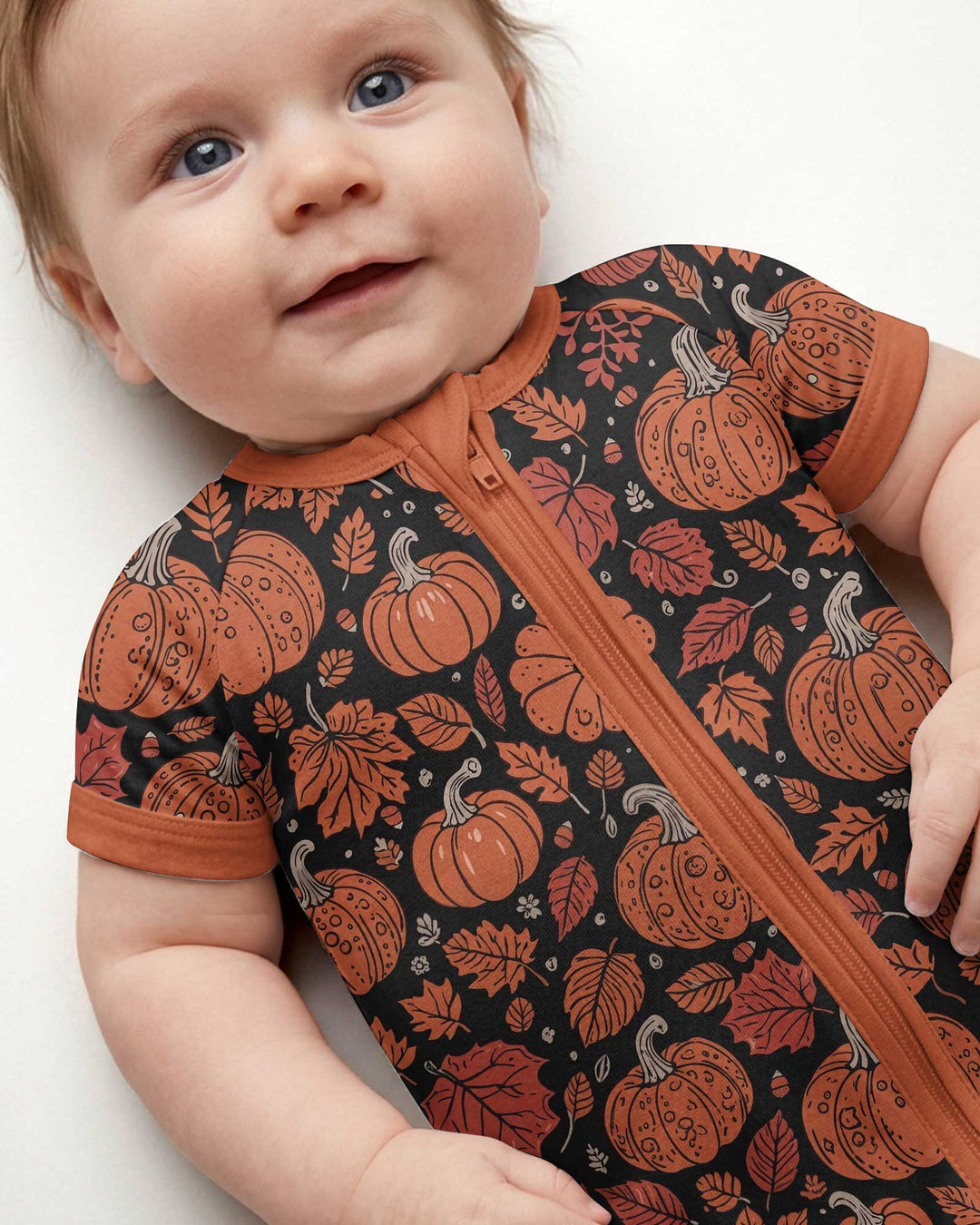 Retro Halloween Pumpkins Bamboo Shorty Zippy