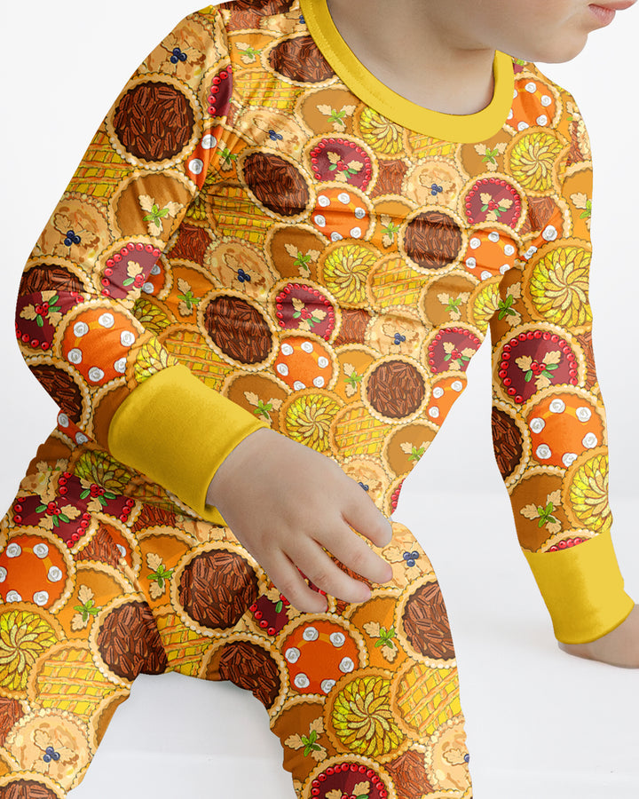 Fall Apple Pie Bamboo Two Piece Long Sleeve Pajama Set