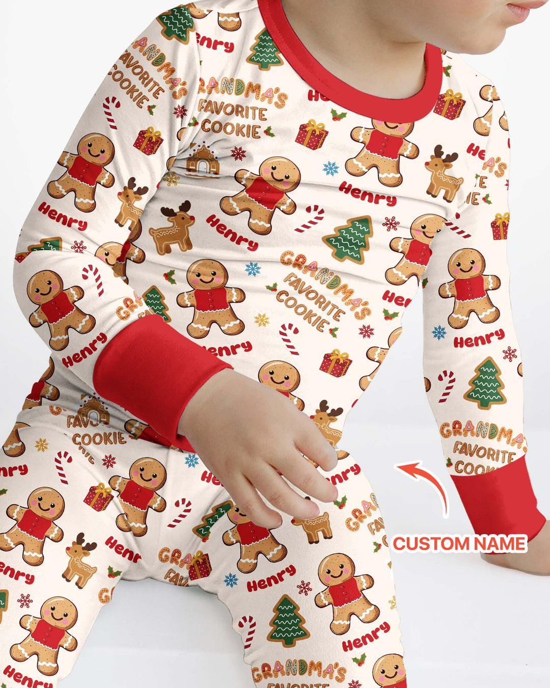 Personalized Grandma's Favorite Cookie Bamboo Two Piece Long Sleeve Pajama Set