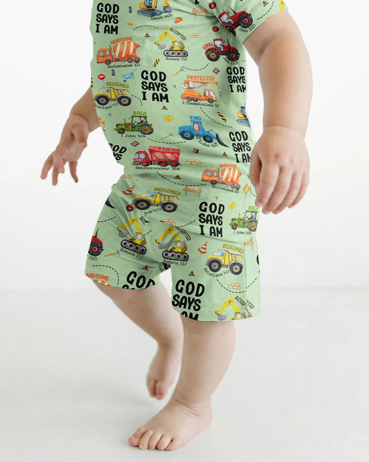 Zweiteiliges Pyjama-Set mit kurzen Ärmeln und Shorts im Sommer-Design