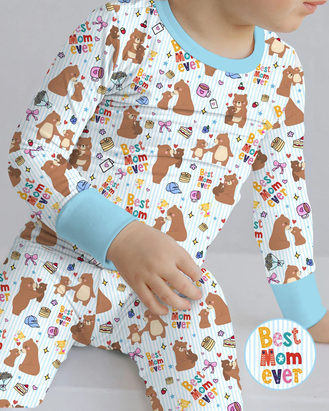 Zweiteiliges Langarm-Pyjama-Set mit Sommerfrüchten