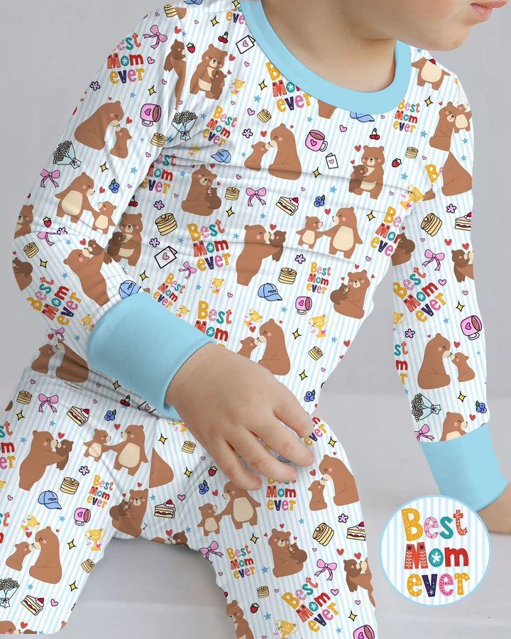 Zweiteiliges Langarm-Pyjama-Set mit Sommerfrüchten