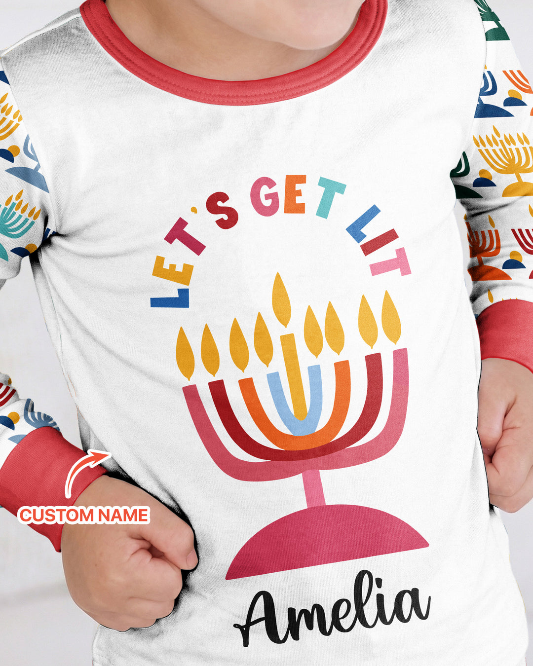 Let's Get Lit Hanukkah Bamboo Two Piece Long Sleeve Pajama Set