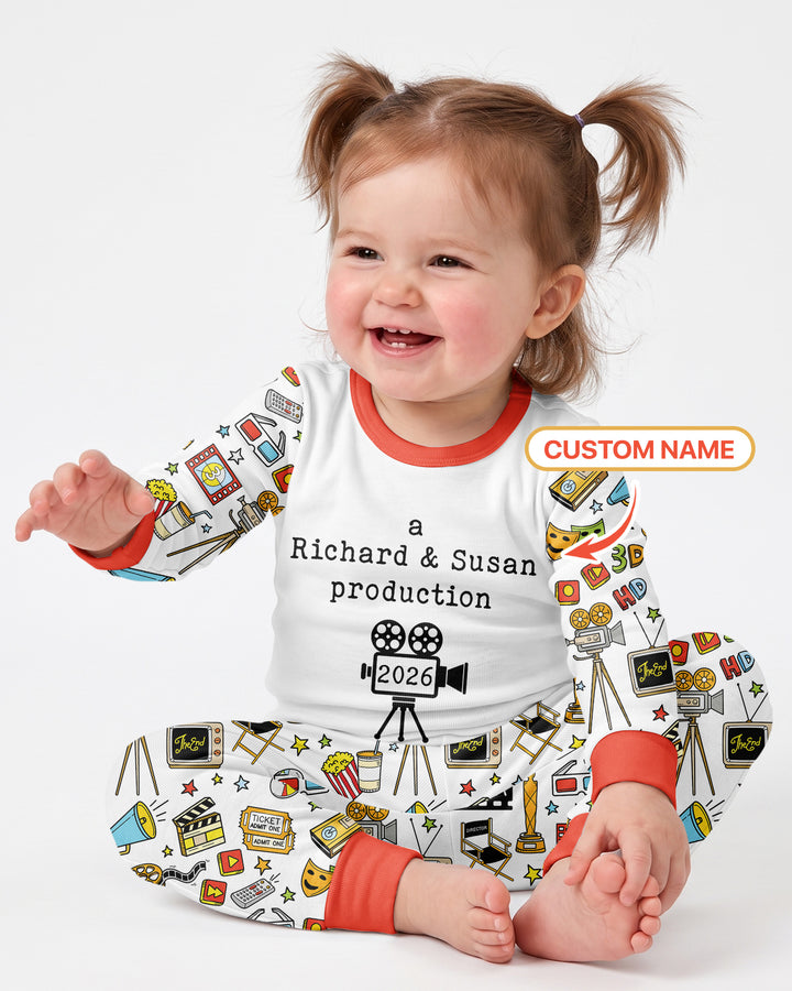 Zweiteiliges Langarm-Pyjama-Set mit Sommerfrüchten