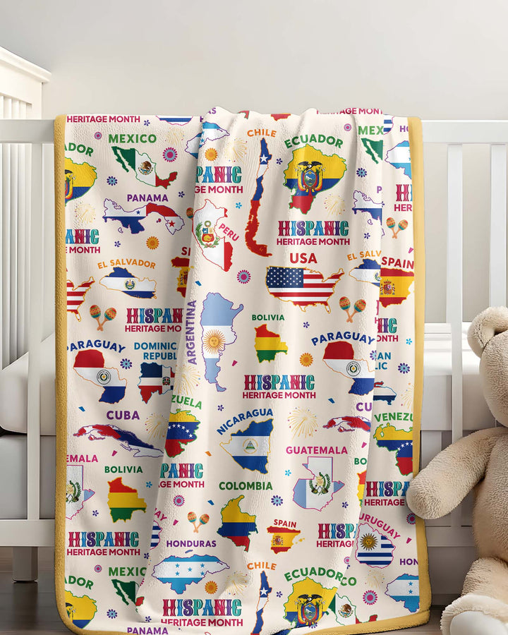 Hispanic Heritage Month Country Flags Bamboo Blanket