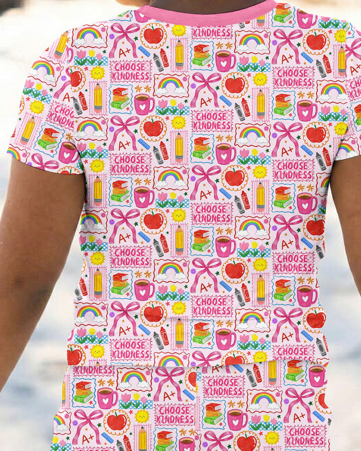 Zweiteiliges, kurzärmliges Pyjama-Set mit Marienkäfern