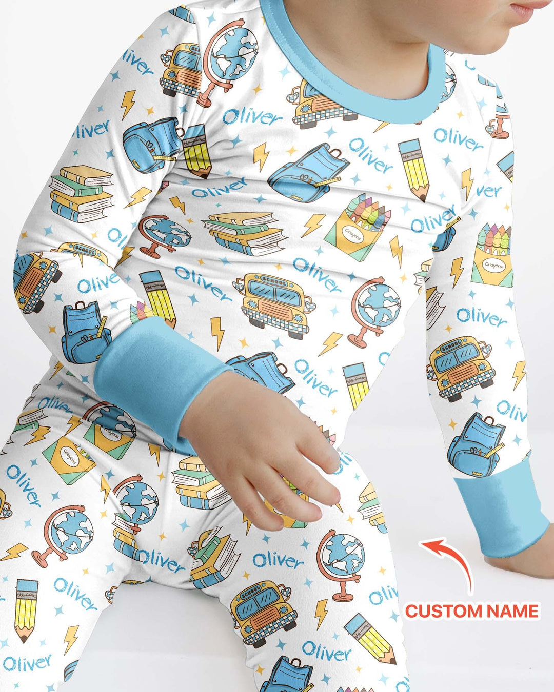 Zweiteiliges Langarm-Pyjama-Set mit Sommerfrüchten