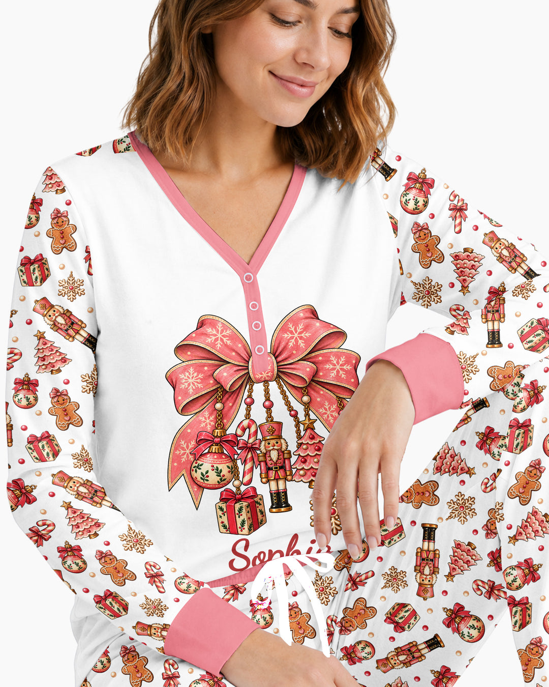 Custom Name Nutcracker The Bow Bamboo Women Pajama Set