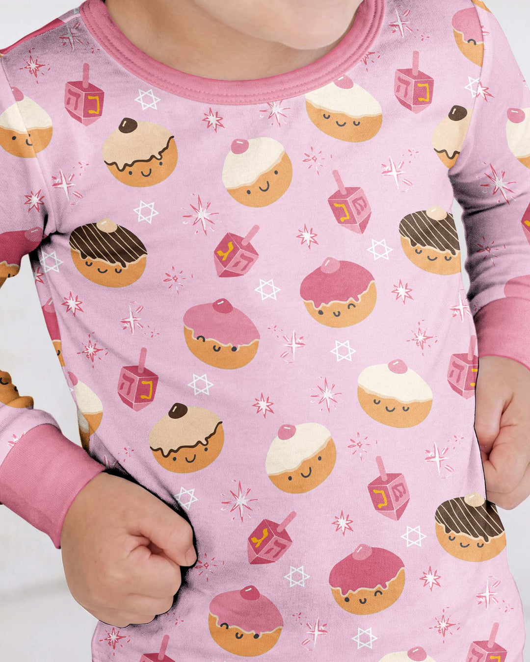 Hanukkah Donut Family Matching Bamboo Two Piece Long Sleeve Pajama Set
