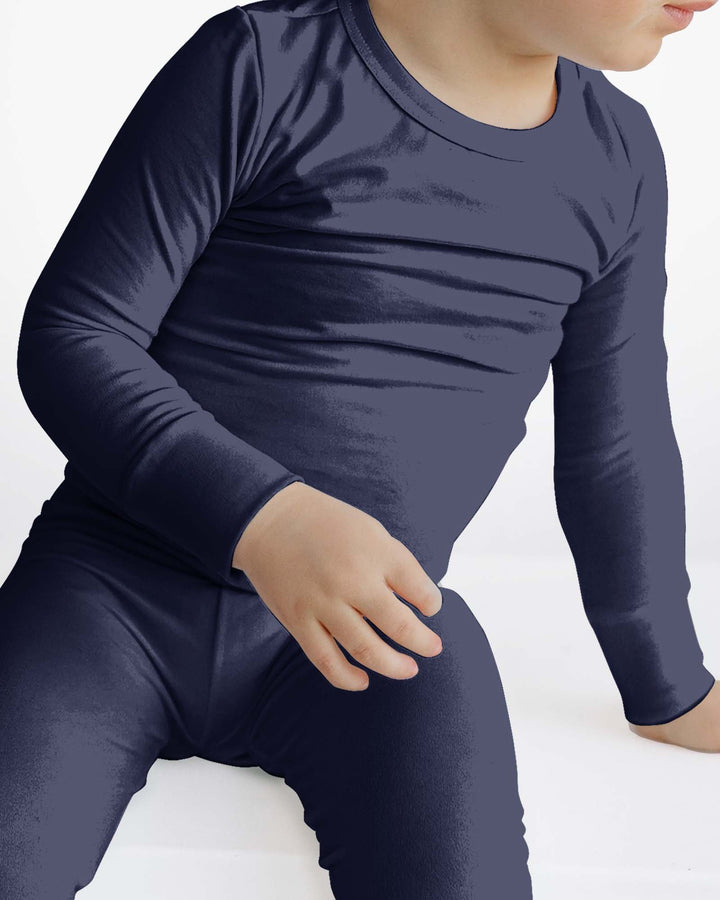 Zweiteiliges Pyjama-Set in Stahlblau