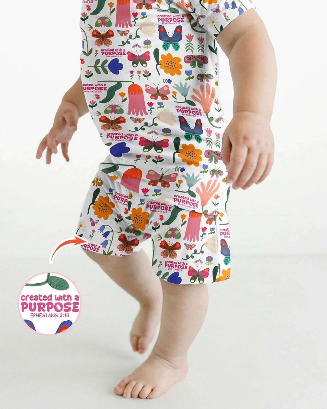 Zweiteiliges, kurzärmliges Pyjama-Set mit Marienkäfern