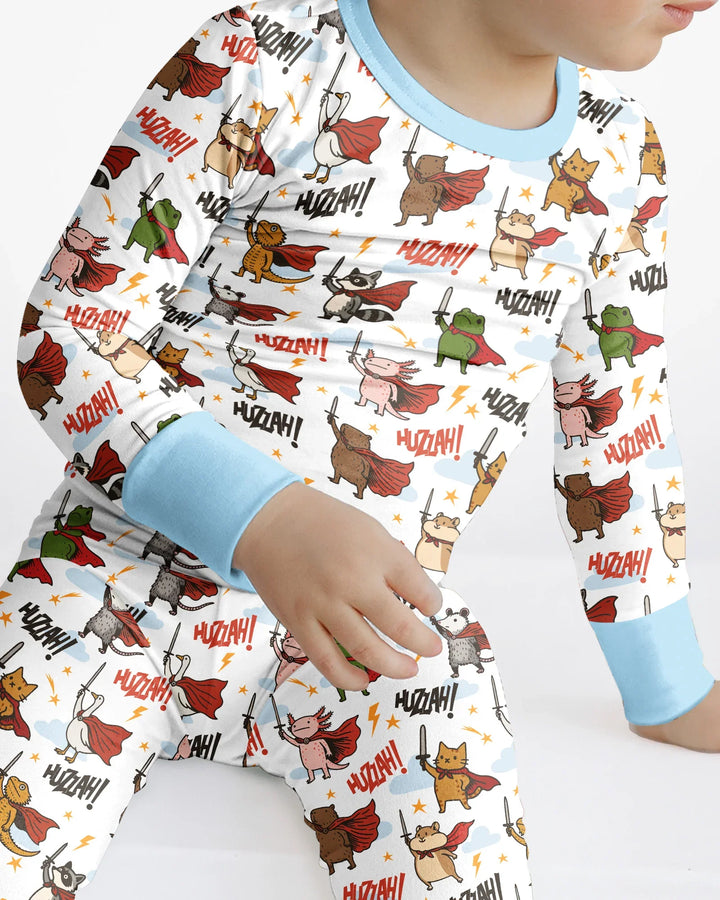 Zweiteiliges Langarm-Pyjama-Set mit Sommerfrüchten
