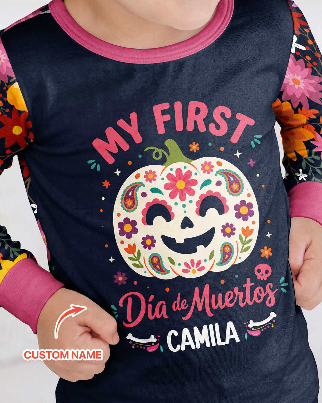My first Dia de Muertos Bamboo Two Piece Long Sleeve Pajama Set