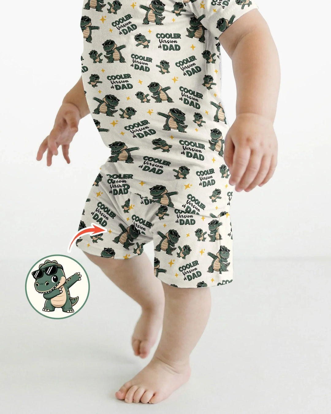 Zweiteiliges Pyjama-Set mit kurzen Ärmeln und Shorts im Sommer-Design