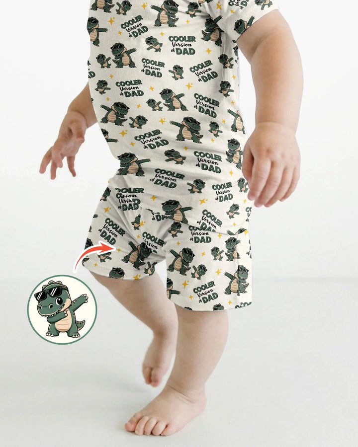 Zweiteiliges Pyjama-Set mit kurzen Ärmeln und Shorts im Sommer-Design