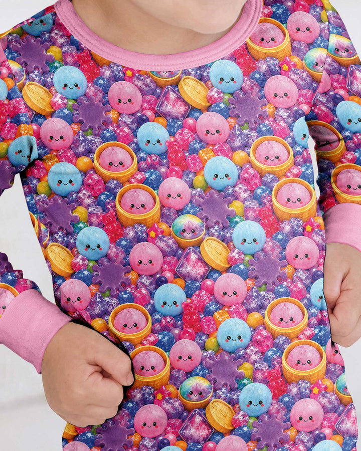 Zweiteiliges Langarm-Pyjama-Set mit Sommerfrüchten