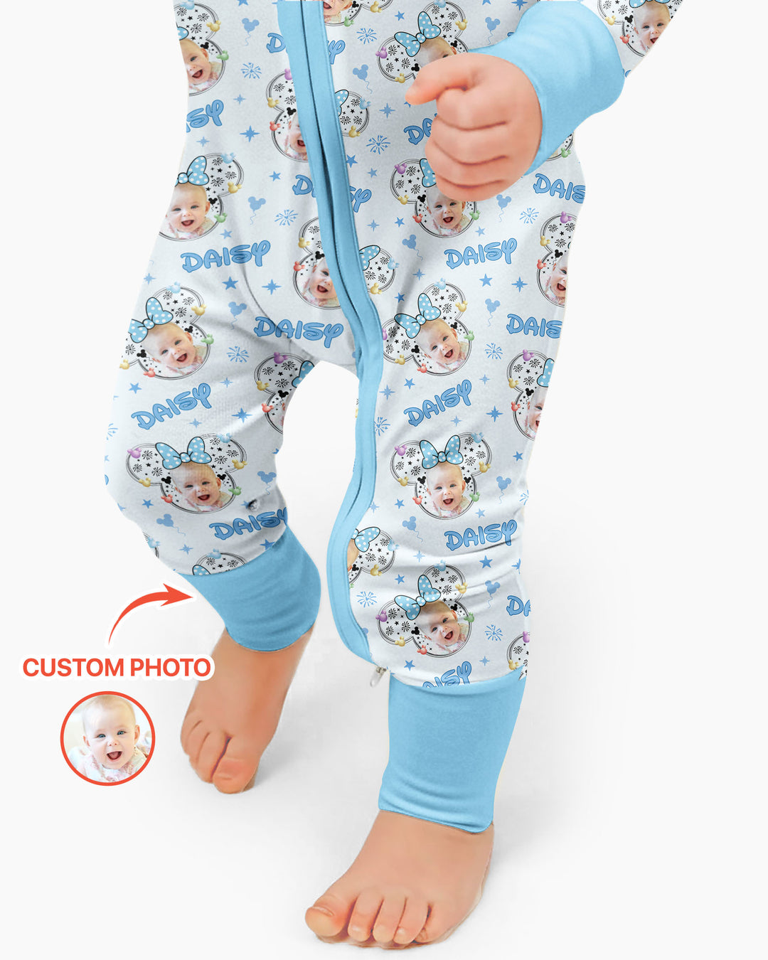Gerippte Babykleidung mit individuellem Foto - Weich &amp; Skizzenhaft