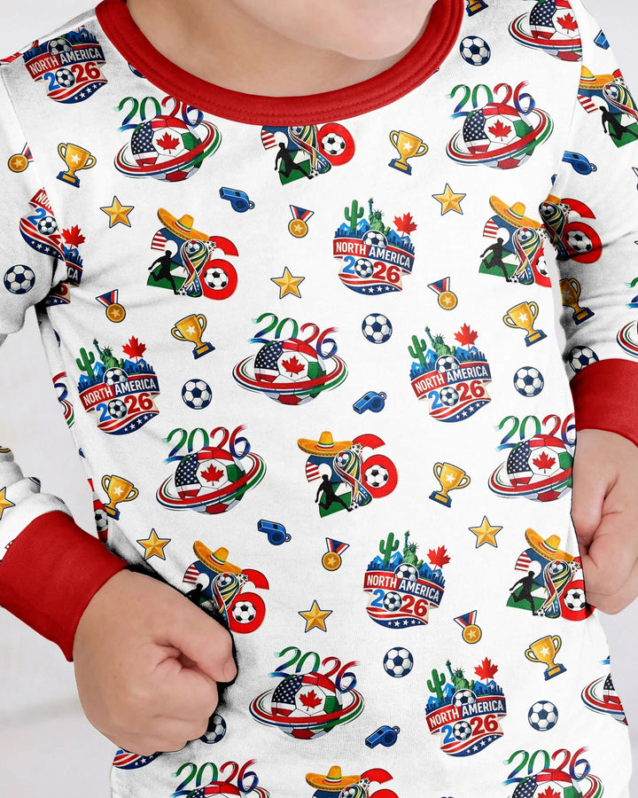 Zweiteiliges Langarm-Pyjama-Set mit Sommerfrüchten