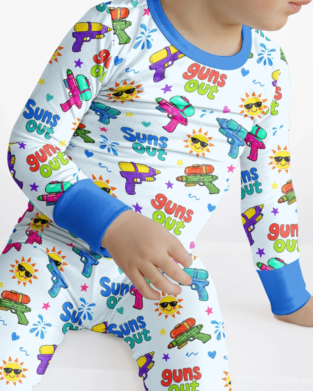Zweiteiliges Langarm-Pyjama-Set mit Sommerfrüchten