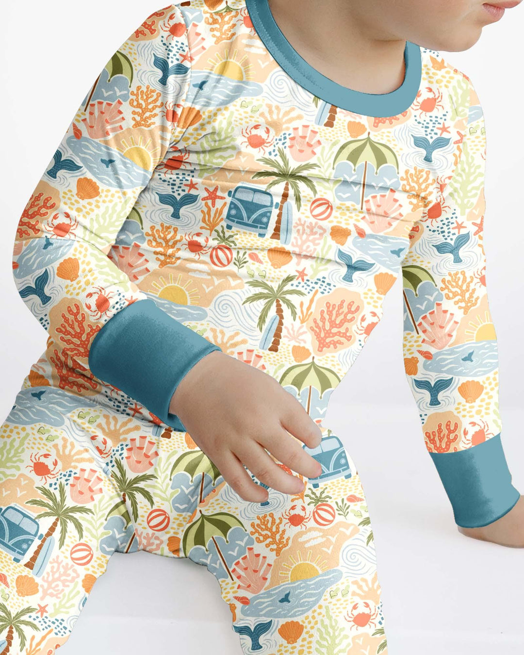 Zweiteiliges Langarm-Pyjama-Set mit Sommerfrüchten