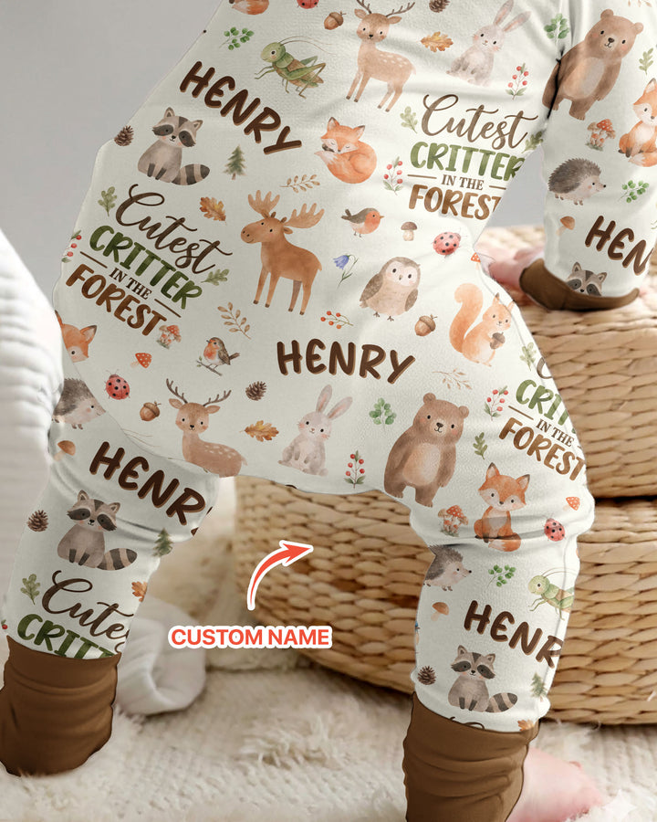 Custom Name Cutest Critter In The Forest Bamboo Convertible Zippy