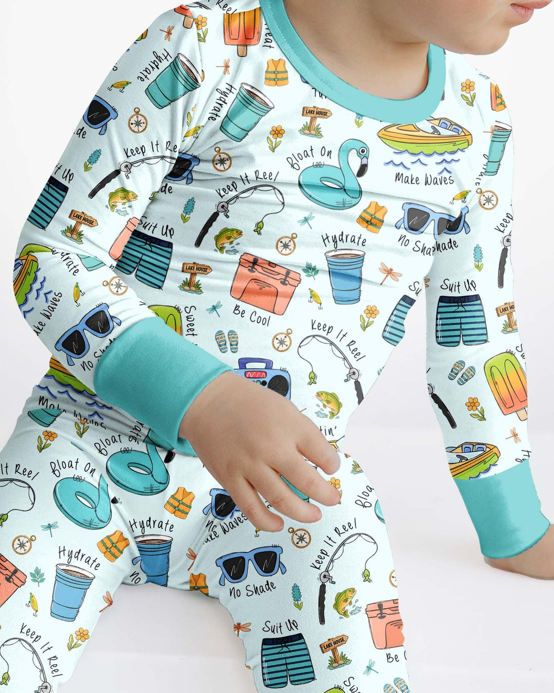 Zweiteiliges Langarm-Pyjama-Set mit Sommerfrüchten