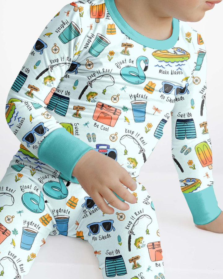 Zweiteiliges Langarm-Pyjama-Set mit Sommerfrüchten