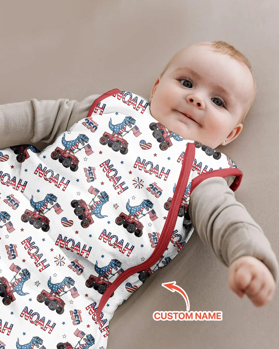 Schlafsack aus Bambus-Musselin – personalisierbar