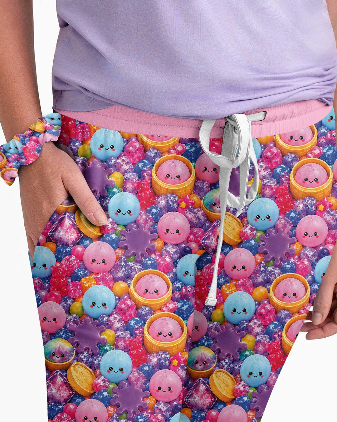 Rainbow Glitter Dumplings Bamboo Women Pajama Set