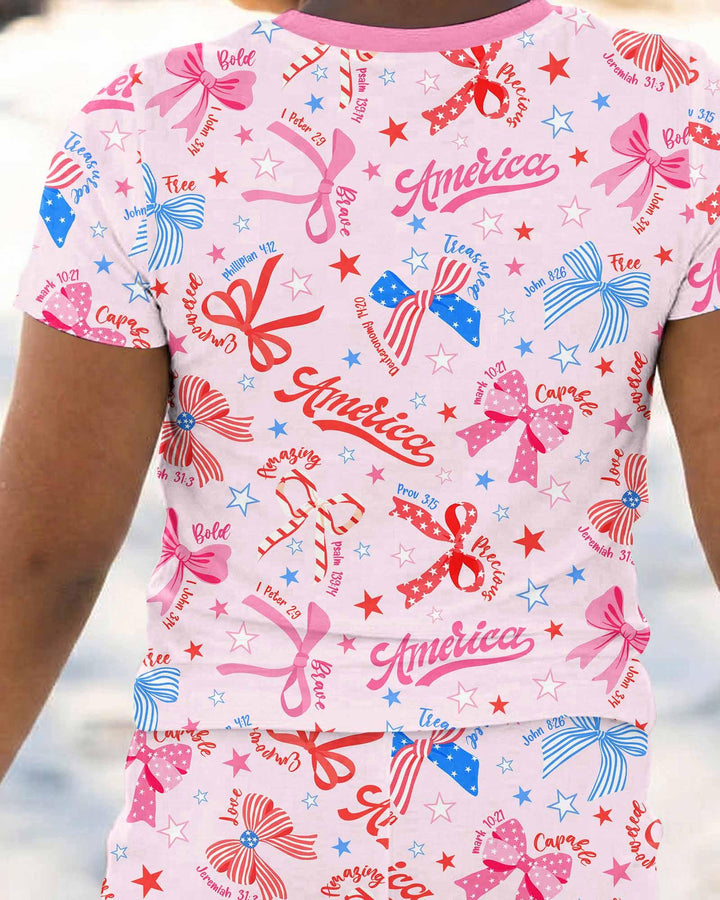 Zweiteiliges, kurzärmliges Pyjama-Set mit Marienkäfern