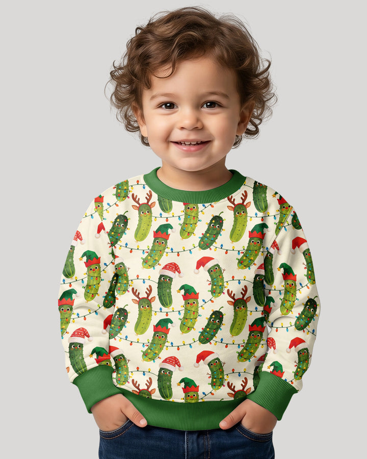 Cheerful Christmas Pickle Bamboo Crewneck Sweatshirt