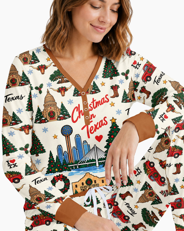 Christmas In Texas Bamboo Women Pajama Set