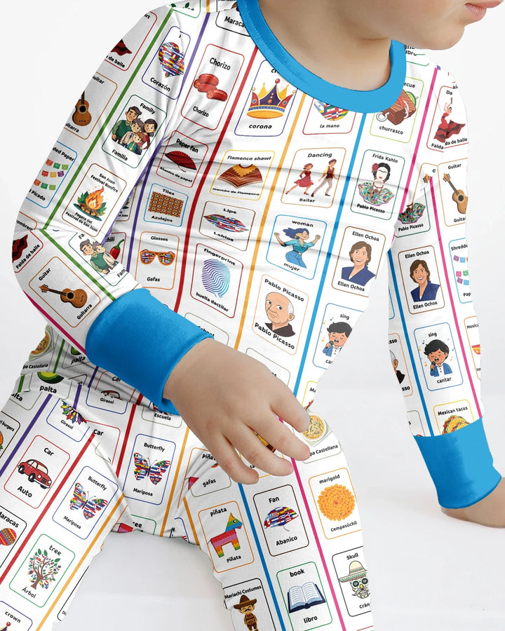 Zweiteiliges Langarm-Pyjama-Set mit Sommerfrüchten